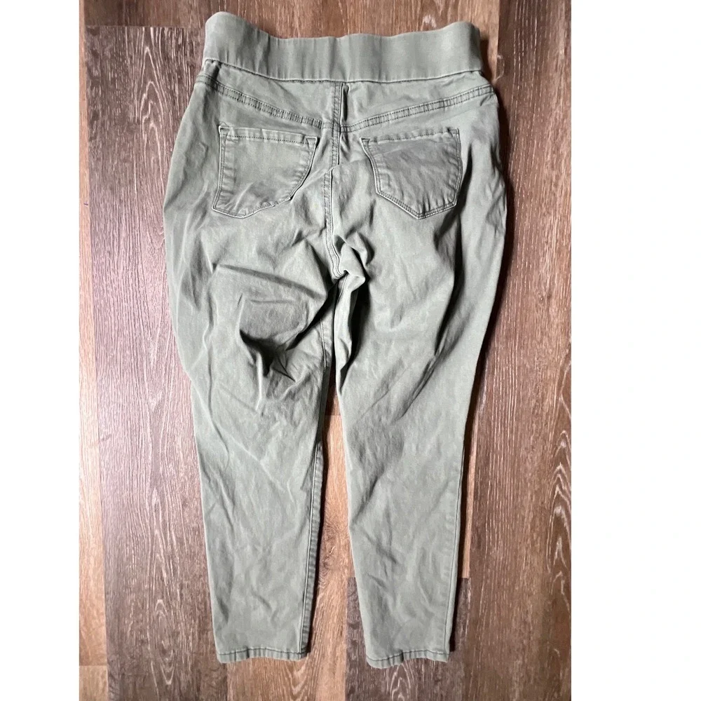 Nine‎ West Jeans Heidi Pull-On Crop Women 6 Green Stretch Elastic Waist Pants